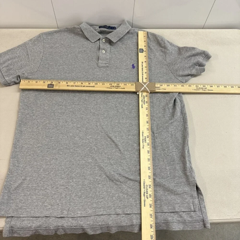 Ralph Lauren Shirt Large Mens Short Sleeve Casual Golf Polo Classic Fit Gray